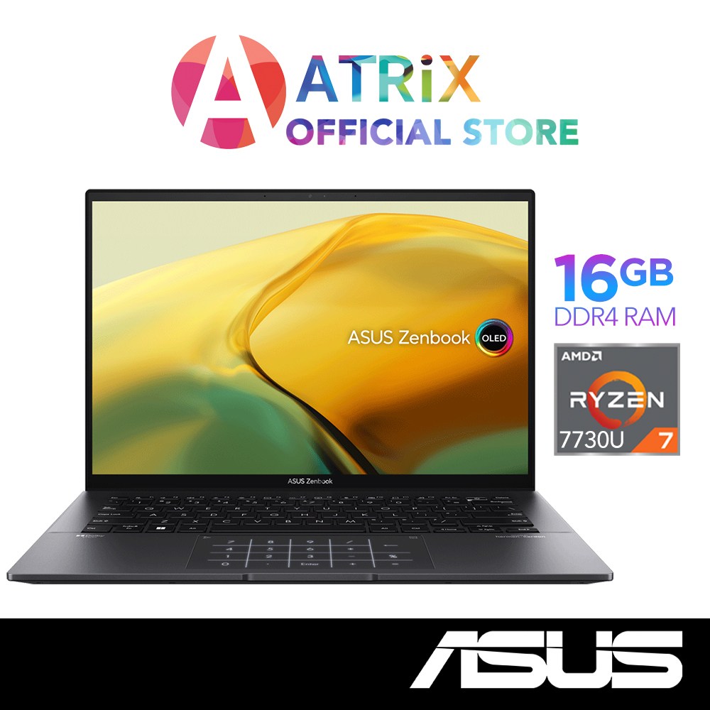 【Same Day Delivery】ASUS Zenbook 14 UM3402YA-KM364W | 14" OLED WQHD | Ryzen 7 7730U | 16GB RAM | 512GB SSD |