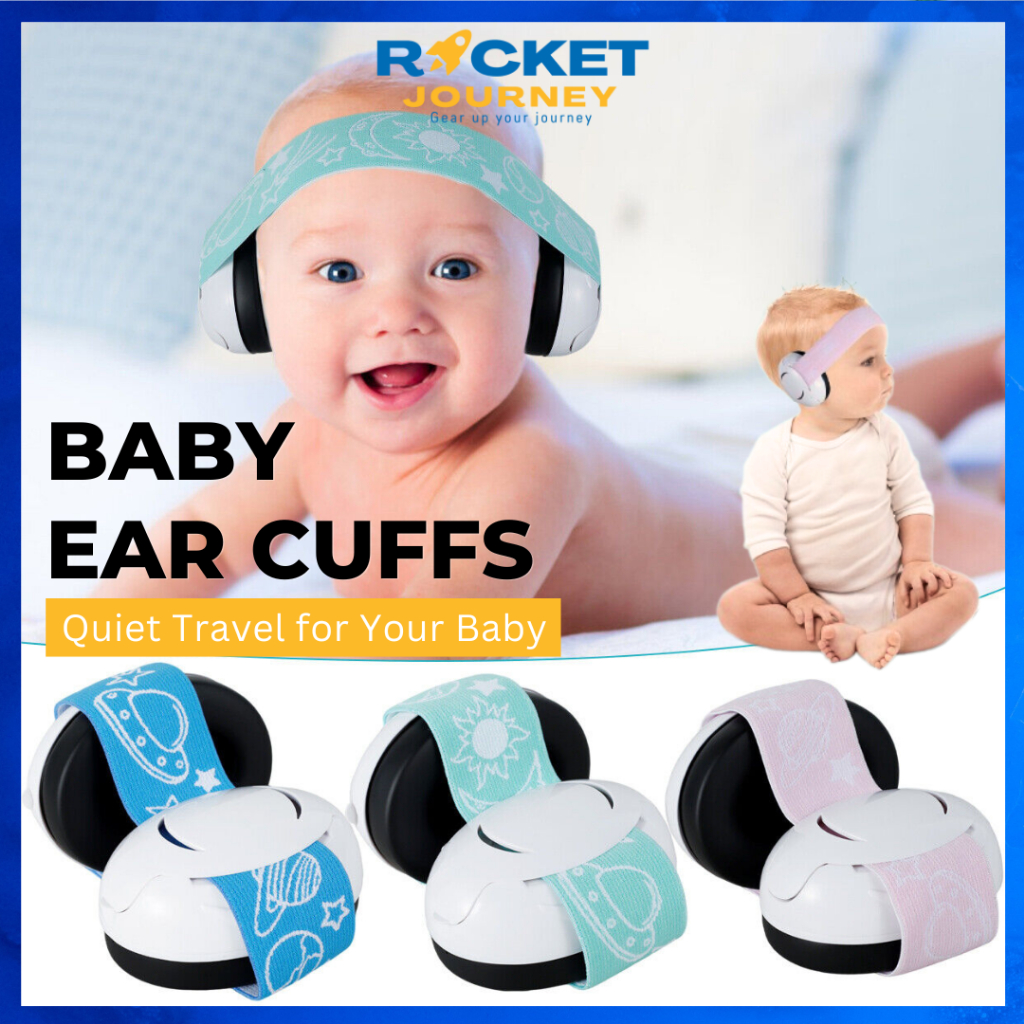 Baby Sound Blocking Earmuffs Hearing Protection with Adjustable Headband Strap for Infant Muffs for Airplane Outdoor