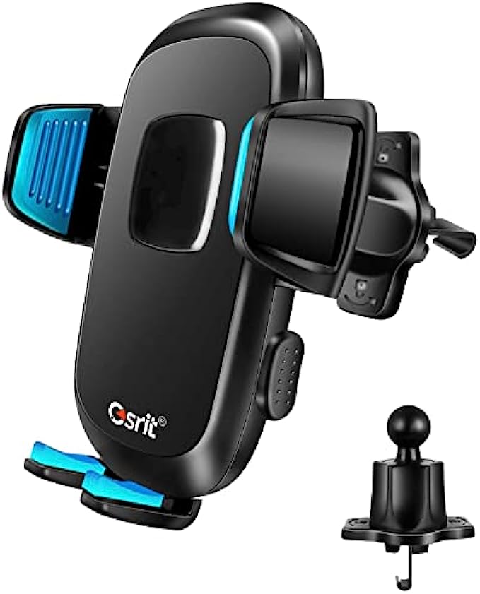 Car Vent Phone Mount, Osrit One-Hand Operation Cell Phone Holder for Car, [2022 Upgrade Steel Hook] 360° Adjustable Universal Mobile Car Cradle Clip, Compatible for iPhone Samsung All Smartphone