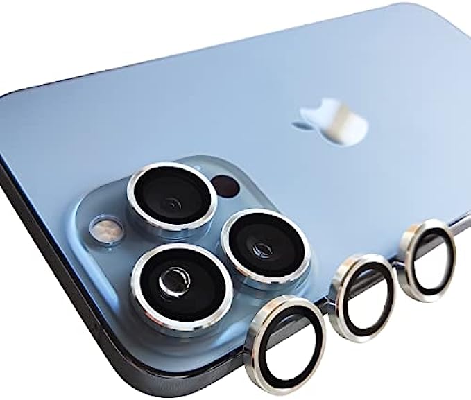 Camera Lens Protector for iPhone 13 Pro,Lens Protector for 13 Pro Max,Metal Camera Lens Cover Compatible with iPhone 13 Pro Max (6.7 inch) / iPhone 13 Pro (6.1 inch)[Alloy Frame] (Silver)