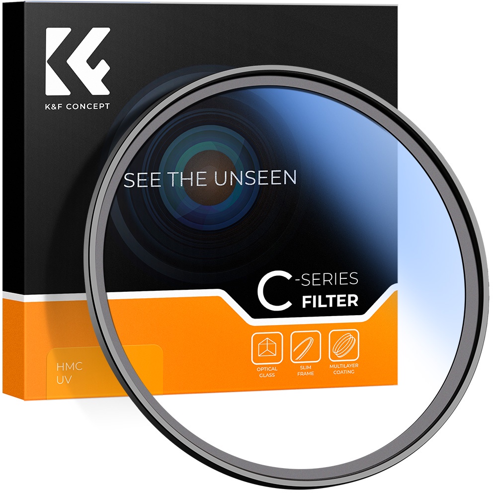 K&F Concept UV Protective Lens Filter Slim Multi-Resistant Coating 37/40.5/43/46/49/52/55/58/62/67/82mm