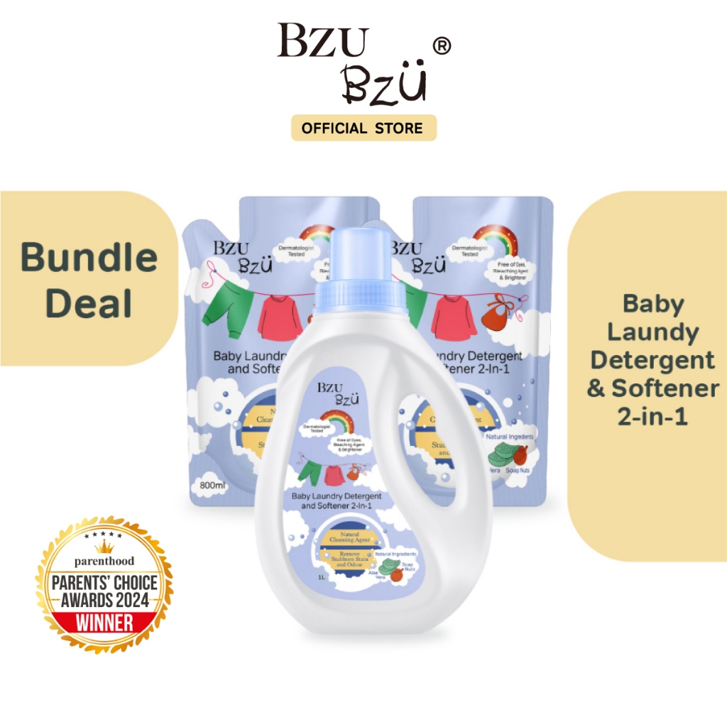 BZU BZU Baby Laundry Detergent & Softener 2-in-1 | Remove Stubborn Stain & Odour | Natural & Organic